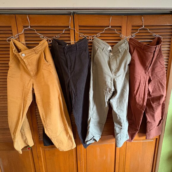 Lot of FOUR Everlane Utility Barrel Pant Ankle cropped Size 8T - Picture 1 of 6